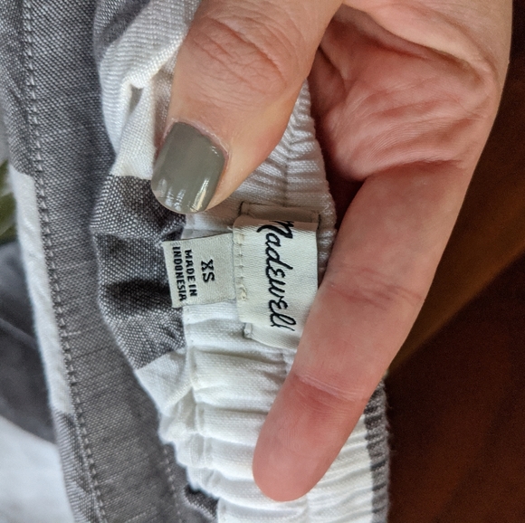 Madewell Striped Overlay Skirt, Midi Grey & White - Picture 4 of 8